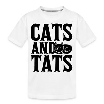 cats and tats Zitat - Kinder Premium Bio T-Shirt - Weiß - Vorne