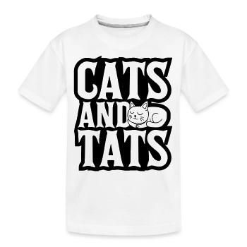 cats and tats Zitat - Kinder Premium Bio T-Shirt - Weiß - Vorne
