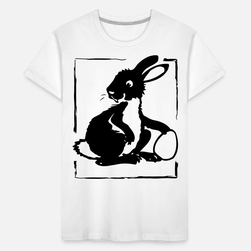 Bunny with Egg in a Frame | Vectorgraphic Kinder Premium Bio T-Shirt