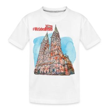 Wir Lieben Bremen (Bremer Dom) - Kinder Premium Bio T-Shirt - Weiß - Vorne