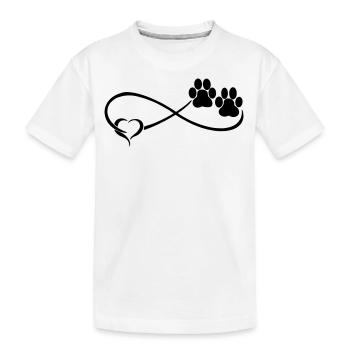 Hundepfote mit Herz - Kinder Premium Bio T-Shirt - Weiß - Vorne