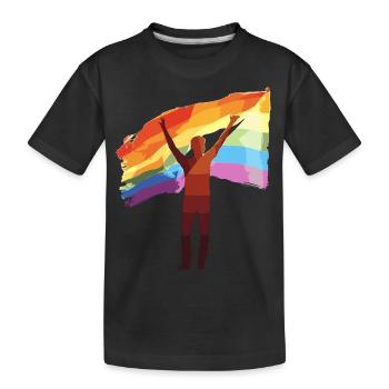 Rainbow : Farben der Liebe - Kinder Premium Bio T-Shirt - Schwarz - Vorne