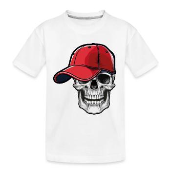 Crâne avec casquette - T-shirt bio Premium Enfant - blanc - Devant