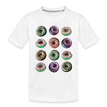 Donuts twelve colorful colorful - Kids' Premium Organic T-Shirt - white - Front