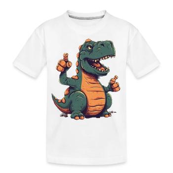 Pouce levé Rex Un dinosaure amical - T-shirt bio Premium Enfant - blanc - Devant