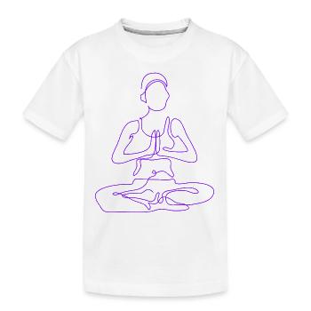 1 Yoga Padmasana ou Fleur de Lotus | 7ème Flamme Violette - T-shirt bio Premium Enfant - blanc - Devant