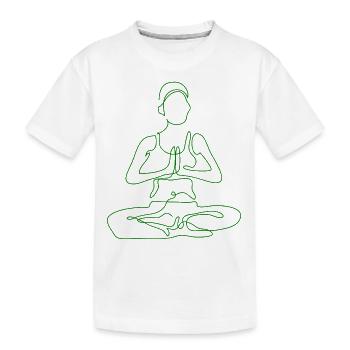 1 Yoga Padmasana ou Fleur de Lotus | 5ème Flamme Verte - T-shirt bio Premium Enfant - blanc - Devant