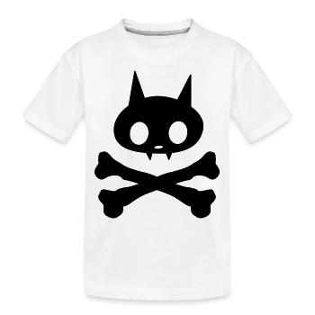 Skeleton Cat - Kids' Premium Organic T-Shirt - white - Front