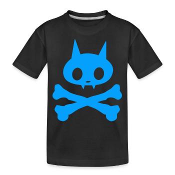 Skeleton Cat Boy - Kids' Premium Organic T-Shirt - black - Front