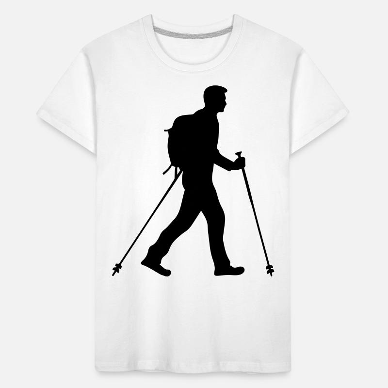 Nordic Walking Man Silhouette Kids' Premium Organic T-Shirt
