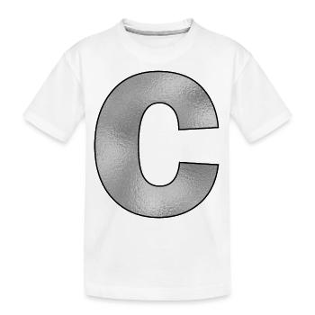 Lettre C Argent - T-shirt bio Premium Enfant - blanc - Devant