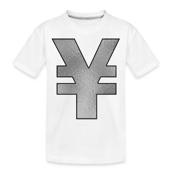 Yenzeichen Silber - Kinder Premium Bio T-Shirt - Weiß - Vorne