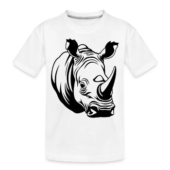 Rhino Animal Welfare Symbol - Kids' Premium Organic T-Shirt - white - Front