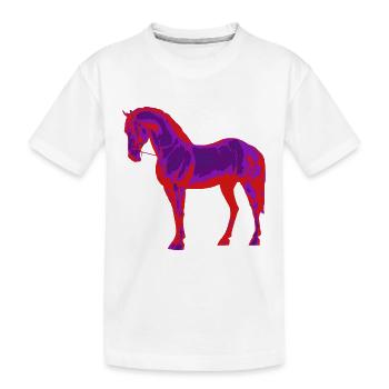 Néon cheval - T-shirt bio Premium Enfant - blanc - Devant