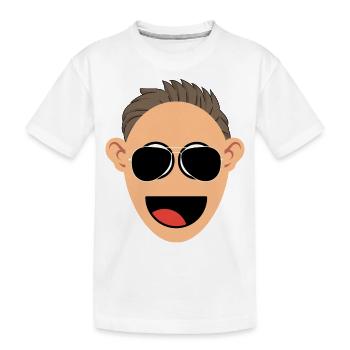 Happy man with sunglasses - Kids' Premium Organic T-Shirt - white - Front