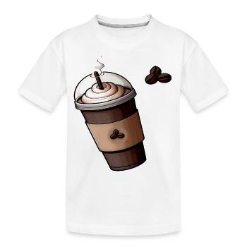 Kaffeetasse - Kinder Premium Bio T-Shirt - Weiß - Vorne