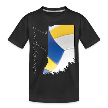 Echter Volleyball in Indiana State Landkarte IN - Kinder Premium Bio T-Shirt - Schwarz - Vorne