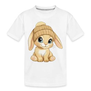 Hase Süß Niedlich Baby Kinder Tier Cartoon - Kinder Premium Bio T-Shirt - Weiß - Vorne