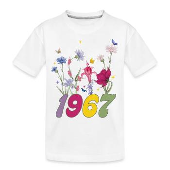 Geburtsjahr 1967 Wildblumen - Kinder Premium Bio T-Shirt - Weiß - Vorne