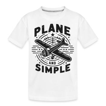 Plane and Simple - Kids' Premium Organic T-Shirt - white - Front