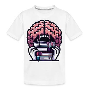 Gehirnfressende Bücher Lustig für Leser und Bücher - Kinder Premium Bio T-Shirt - Weiß - Vorne