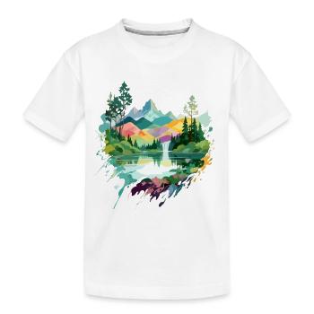 Ruhige Landschaft Ruhig Beschauliche Natur Im Freien - Kinder Premium Bio T-Shirt - Weiß - Vorne