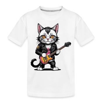 Cat Rocker Cat HardRock Gift - T-shirt bio Premium Enfant - blanc - Devant
