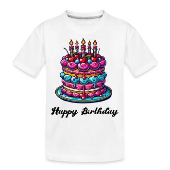 gâteau d'anniversaire - T-shirt bio Premium Enfant - blanc - Devant