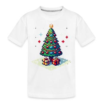 8 Bit Weihnachtsbaum - Kinder Premium Bio T-Shirt - Weiß - Vorne