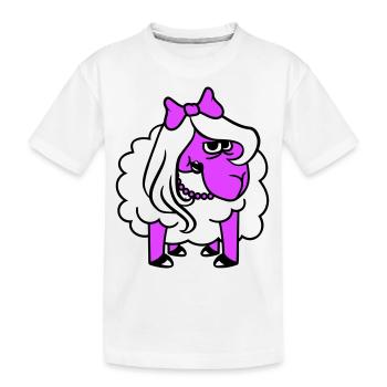 Schaf Beleidigt Mädchen Frau Böser Blick Hübsch - Kinder Premium Bio T-Shirt - Weiß - Vorne