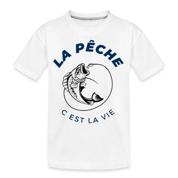 Angeln ist Leben, Humor, Fischer Geschenk - Kinder Premium Bio T-Shirt - Weiß - Vorne