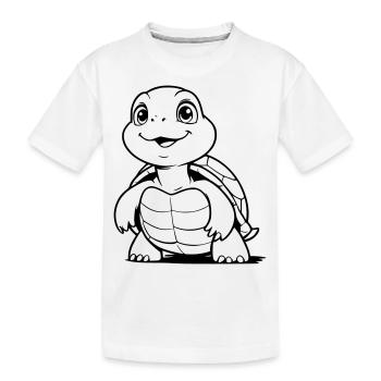 Niedliche Schildkroete als Vektorgrafik - Kinder Premium Bio T-Shirt - Weiß - Vorne