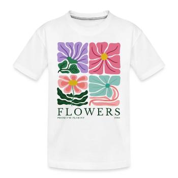 Flowers - Premium Florist - Flora - floral - Kinder Premium Bio T-Shirt - Weiß - Vorne