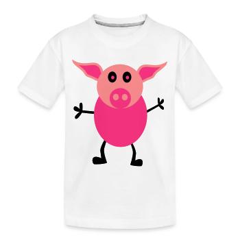 Schweine Männchen - Kinder Premium Bio T-Shirt - Weiß - Vorne
