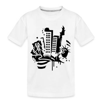 Ein New York City Design im Graffiti Stil - Kinder Premium Bio T-Shirt - Weiß - Vorne