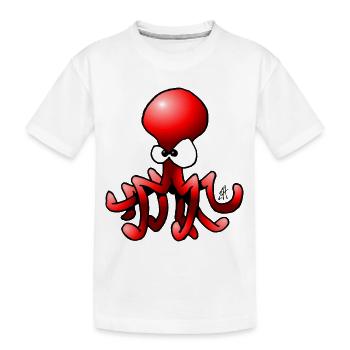 Krake - Tintenfisch - Kinder Premium Bio T-Shirt - Weiß - Vorne