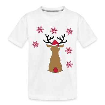 moose - Kids' Premium Organic T-Shirt - white - Front