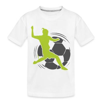 Frauenfussball - Fussballerin - Kinder Premium Bio T-Shirt - Weiß - Vorne