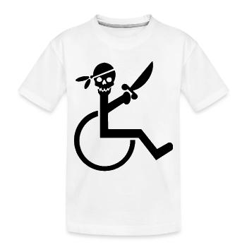Fauteuil roulant Pirate pour les rouleaux durs. Chemise humoristique * - T-shirt bio Premium Enfant - blanc - Devant