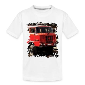 W50 Fire Truck - Kids' Premium Organic T-Shirt - white - Front