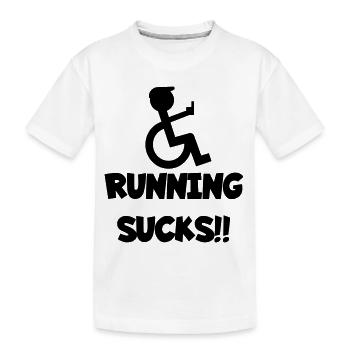 Les personnes en fauteuil roulant n’aiment pas courir # - T-shirt bio Premium Enfant - blanc - Devant