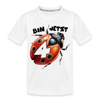 Marienkäfer bin jetzt 4 Jahre Geschenk - Kinder Premium Bio T-Shirt - Weiß - Vorne