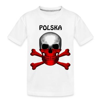 Skull Jolly Roger Pirate Flag Polska R6Z - Kids' Premium Organic T-Shirt - white - Front
