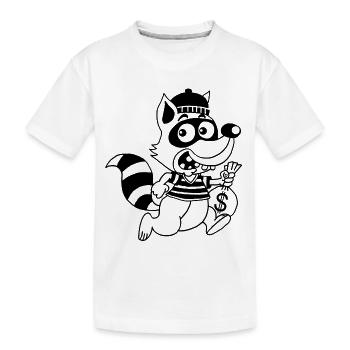 Dieb Waschbär (Schwarz) - Kinder Premium Bio T-Shirt - Weiß - Vorne