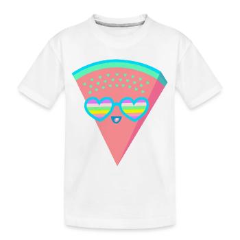 Lunettes de soleil Cool Melon Heart 80s et 90 Rétro - T-shirt bio Premium Enfant - blanc - Devant