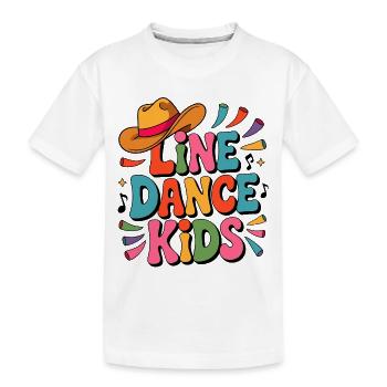 Line Dance Kids - Kids' Premium Organic T-Shirt - white - Front