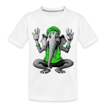 Elefant Yoga - Kinder Premium Bio T-Shirt - Weiß - Vorne