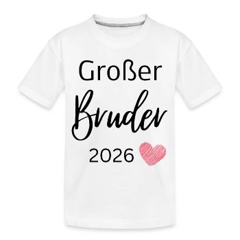 Großer Bruder 2026 - Kinder Premium Bio T-Shirt - Weiß - Vorne