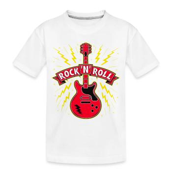 Rock 'n' Roll Gitarre - Kinder Premium Bio T-Shirt - Weiß - Vorne