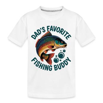 Angeln mit Papa - Kinder Premium Bio T-Shirt - Weiß - Vorne
